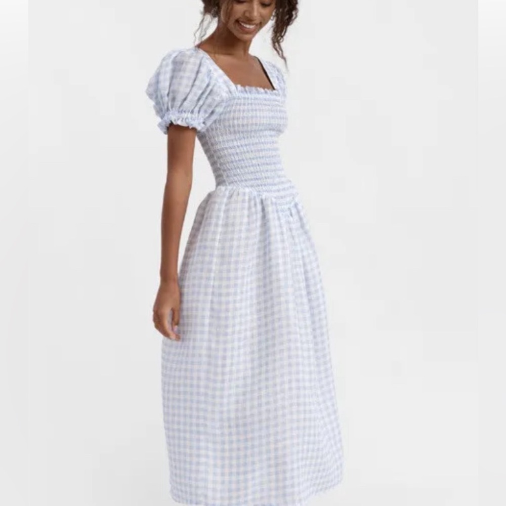 Blue white sleeper dress